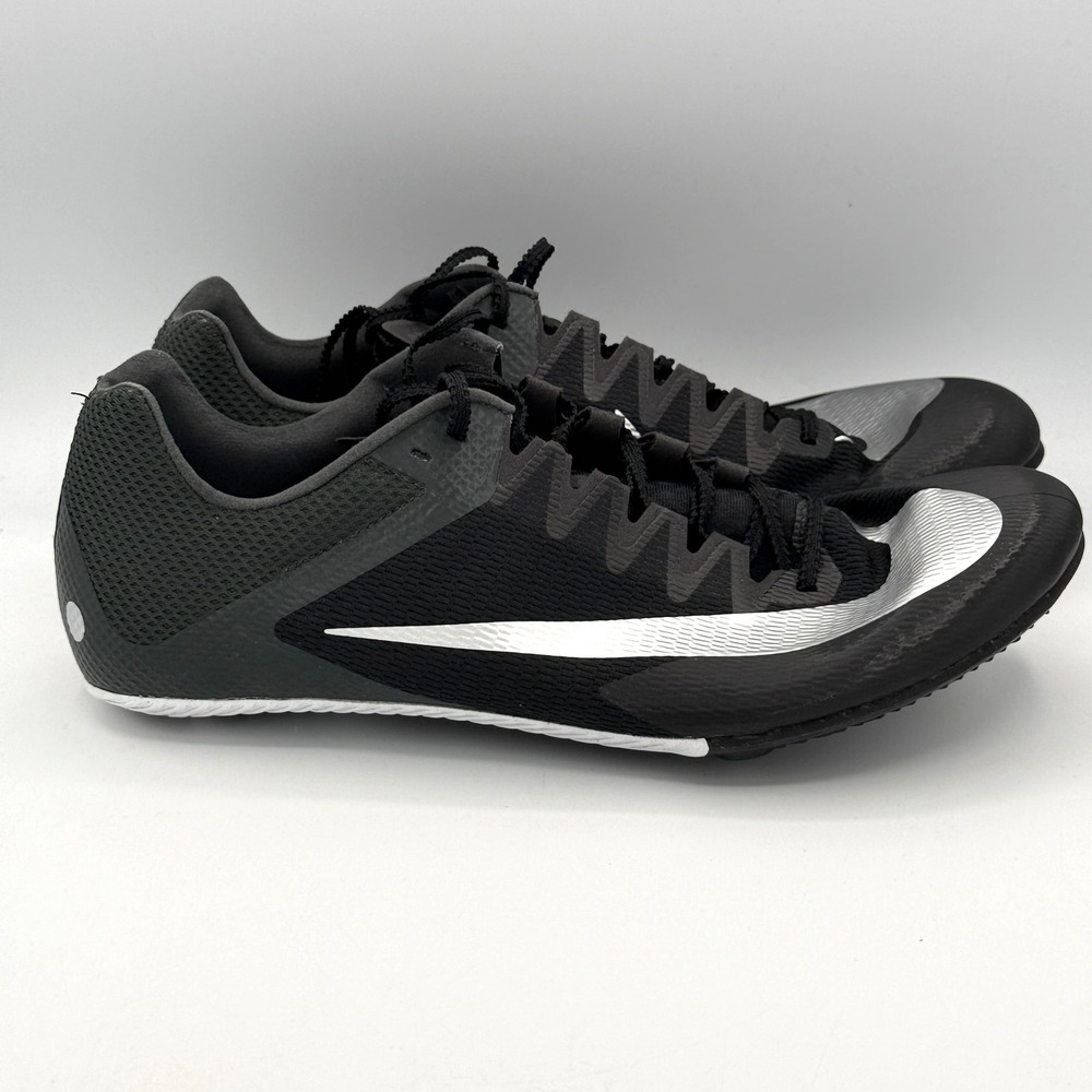 Nike Zoom Rival Sprint Shoes Mens 14 Black Silver Track Spikes DC8753 001